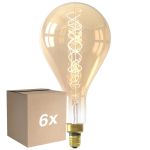 Multipack 6x Calex XXL Splash Gold LED E27 Filament 3W 250lm- 822 Extra Warm White | Dimmable