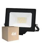Multipack 4x Noxion LED Floodlight Beamy Aluminium Black 20W 2200lm 100D - 830 Warm White | IP65 - Symmetrical 